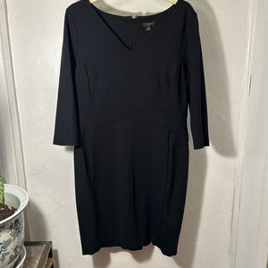 Black crepe 12p Ann Taylor long sleeve dress